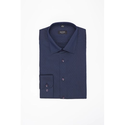 KOSZULA CORSINI 3276E DŁUGI RĘKAW CUSTOM FIT GRANATOWA Z BAWEŁNY ze sklepu Recman w kategorii Koszule męskie - zdjęcie 186532168
