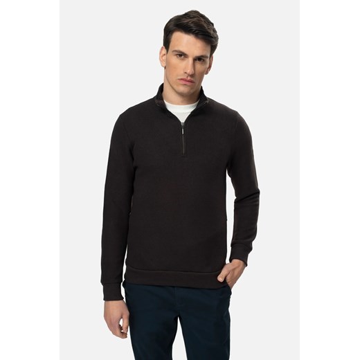 BLUZA LUDRES TROYER/TYPU TROYER BRĄZOWA Z WEŁNĄ ze sklepu Recman w kategorii Bluzy męskie - zdjęcie 186532245