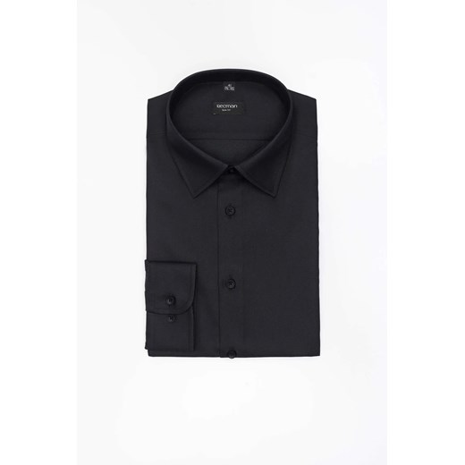 KOSZULA CORSINI 3280D DŁUGI RĘKAW SLIM FIT CZARNA ze sklepu Recman w kategorii Koszule męskie - zdjęcie 186532316