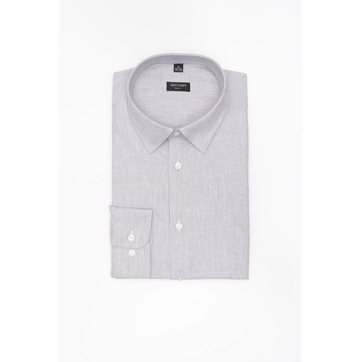 KOSZULA CORSINI 3284D DŁUGI RĘKAW SLIM FIT SZARA Z BAWEŁNY ze sklepu Recman w kategorii Koszule męskie - zdjęcie 186532325