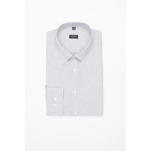 KOSZULA COFINO 3282D DŁUGI RĘKAW SLIM FIT SZARA Z BAWEŁNY ze sklepu Recman w kategorii Koszule męskie - zdjęcie 186532326
