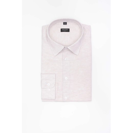 KOSZULA FORMENTO 3286D DŁUGI RĘKAW SLIM FIT BEŻOWA Z BAWEŁNĄ ze sklepu Recman w kategorii Koszule męskie - zdjęcie 186532349