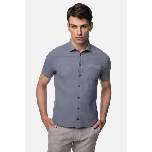 KOSZULKA POLO GOMERA NIEBIESKA Z BAWEŁNĄ ze sklepu Recman w kategorii T-shirty męskie - zdjęcie 186532457