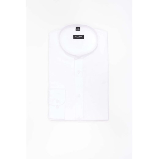 KOSZULA FORMENTO 3288D DŁUGI RĘKAW SLIM FIT BIAŁA Z LNEM ze sklepu Recman w kategorii Koszule męskie - zdjęcie 186532486
