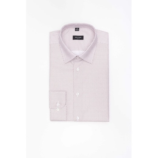 KOSZULA COLINE 3301T DŁUGI RĘKAW SLIM FIT BEŻOWA Z BAWEŁNĄ ze sklepu Recman w kategorii Koszule męskie - zdjęcie 186532829