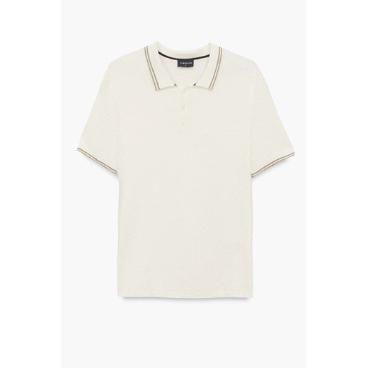 KOSZULKA POLO TENNIS CLUB 116 ECRU Z WISKOZY ze sklepu Recman w kategorii T-shirty męskie - zdjęcie 186533167