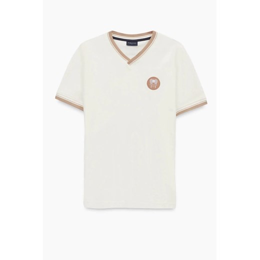 T SHIRT TENNIS CLUB 115 ECRU Z BAWEŁNY TYPU PIKA ze sklepu Recman w kategorii T-shirty męskie - zdjęcie 186533228