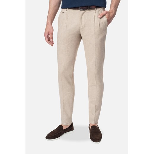 SPODNIE MONTELLO 217A BEŻOWE Z BAWEŁNĄ ze sklepu Recman w kategorii Spodnie męskie - zdjęcie 186533248