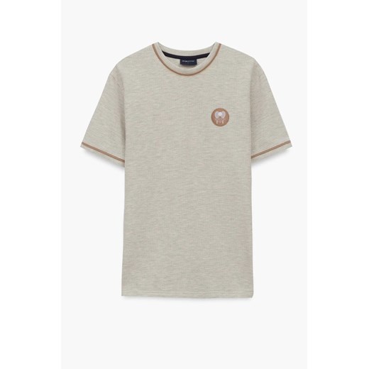 T SHIRT TENNIS CLUB 118 SZARY Z BAWEŁNĄ ze sklepu Recman w kategorii T-shirty męskie - zdjęcie 186533359