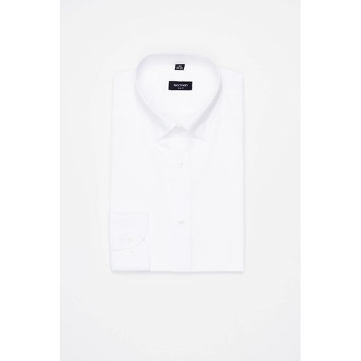 KOSZULA VERSONE 3308C DŁUGI RĘKAW SLIM FIT BIAŁA Z BAWEŁNĄ ze sklepu Recman w kategorii Koszule męskie - zdjęcie 186533395