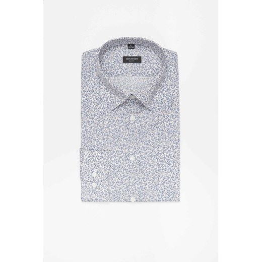 KOSZULA COLINE 3311D DŁUGI RĘKAW SLIM FIT NIEBIESKA Z BAWEŁNY ze sklepu Recman w kategorii Koszule męskie - zdjęcie 186533415