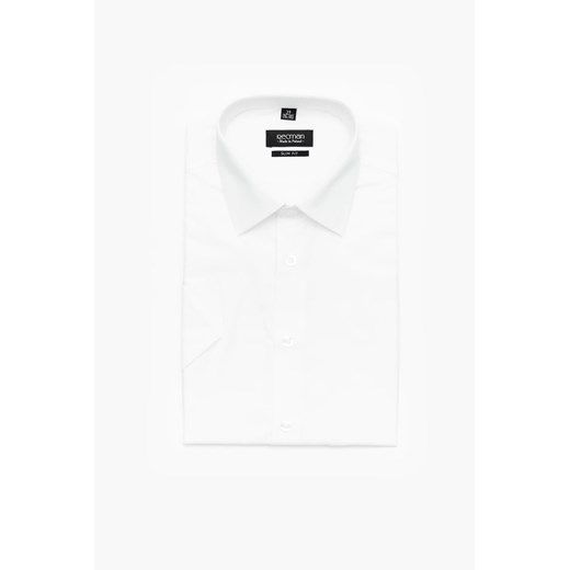 KOSZULA VERSONE 9001 KRÓTKI RĘKAW SLIM FIT BIAŁY ze sklepu Recman w kategorii Koszule męskie - zdjęcie 186533859