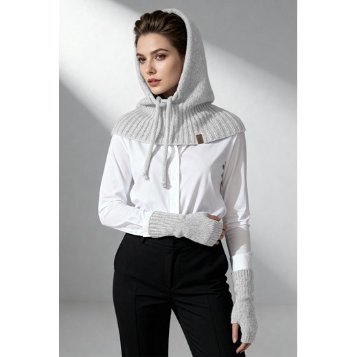 Komplet kaptur+rękawiczki Vivisence 70110Kmpl jasny szary ze sklepu kontri.pl w kategorii Czapki zimowe damskie - zdjęcie 186534006