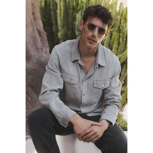 KOSZULA MĘSKA JAMES LIGHT GREY ze sklepu Jemiol w kategorii Koszule męskie - zdjęcie 186535759