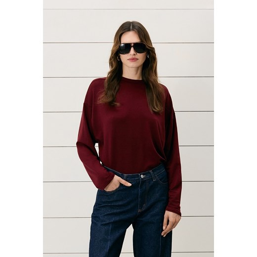 LONGSLEEVE DAMSKI LOGAN BURGUND ze sklepu Jemiol w kategorii Bluzki damskie - zdjęcie 186536216