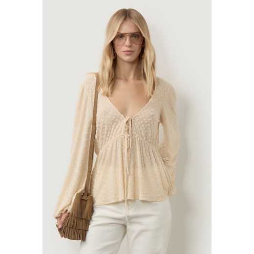 BLUZKA DAMSKA MONA CREAM DOTS ze sklepu Jemiol w kategorii Bluzki damskie - zdjęcie 186537629