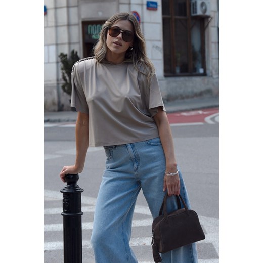 T-SHIRT DAMSKI NOAH NEW TAUPE ze sklepu Jemiol w kategorii Bluzki damskie - zdjęcie 186538196