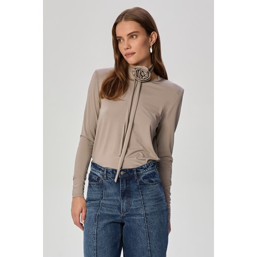 LONGSLEEVE DAMSKI MEGAN TAUPE ze sklepu Jemiol w kategorii Bluzki damskie - zdjęcie 186538638