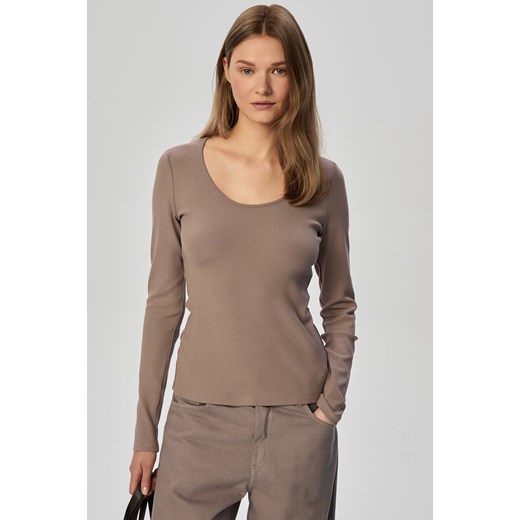 BLUZKA LONGSLEEVE RIB BEIGE - id: 7682 - marki Jemiol - 186538679 BLUZKA LONGSLEEVE RIB BEIGE ze sklepu Jemiol w kategorii Bluzki damskie - zdjęcie 186538679