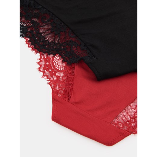 Sinsay - Majtki hipster 2 pack - czerwony Sinsay L Sinsay