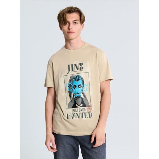 Sinsay - Koszulka z nadrukiem League of Legends - beżowy ze sklepu Sinsay w kategorii T-shirty męskie - zdjęcie 186540028