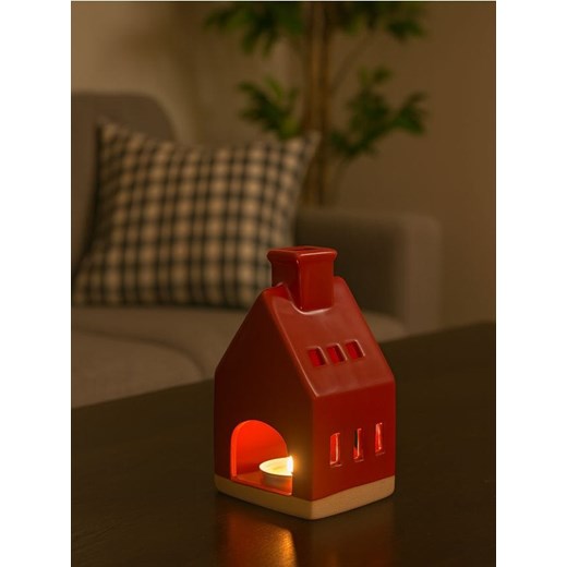 Sinsay - Świecznik świąteczny w kształcie domu - bordowy ze sklepu Sinsay w kategorii Świeczniki - zdjęcie 186540065
