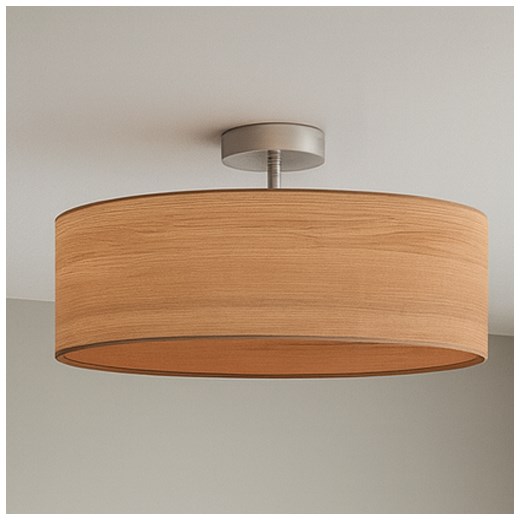 Minimalistyczny plafon sufitowy z oryginalnym wzorem abażura WENECJA ECO fi - 60 cm - kolor dąb sonoma ze sklepu Lysne w kategorii Lampy sufitowe - zdjęcie 186540136