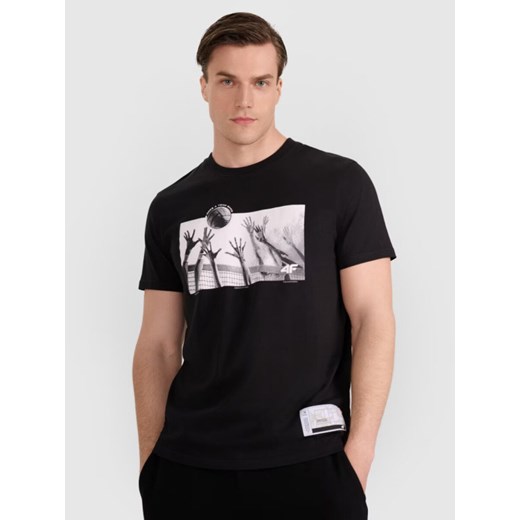 Męski t-shirt z nadrukiem 4F 4FRAW25TTSHM3319 - czarny ze sklepu Sportstylestory.com w kategorii T-shirty męskie - zdjęcie 186540369