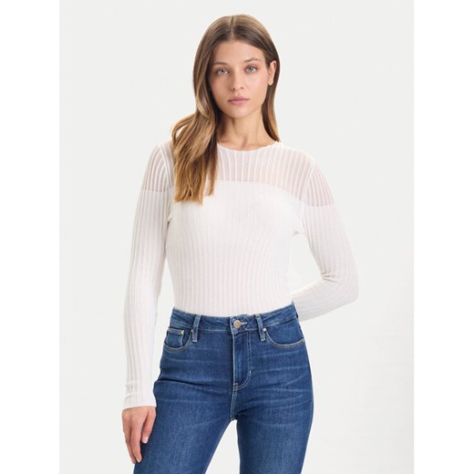 Guess Sweter W5BR62 Z0890 Écru Slim Fit ze sklepu MODIVO w kategorii Swetry damskie - zdjęcie 186541406