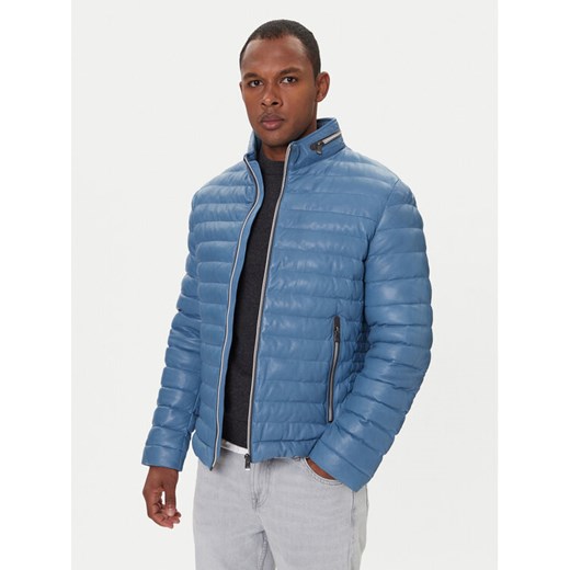 Milestone Kurtka skórzana Cortino 531019 60515 Niebieski Regular Fit ze sklepu MODIVO w kategorii Kurtki męskie - zdjęcie 186541457