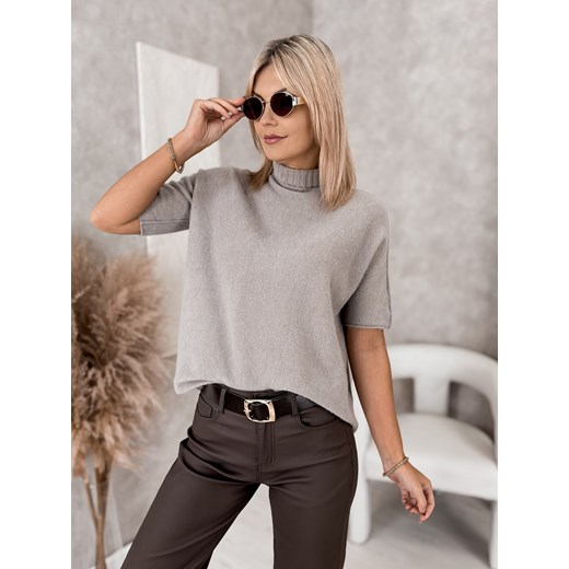 sweter aslan ciemnobeżowy one size ze sklepu UBRA w kategorii Swetry damskie - zdjęcie 186542748