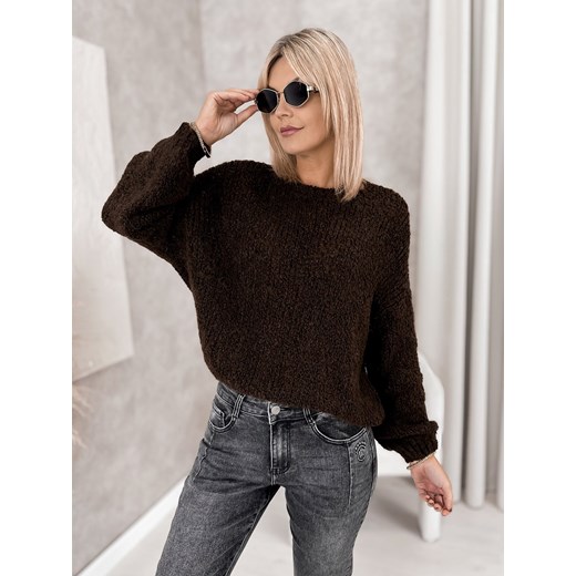 sweter paravel ciemnobrązowy one size ze sklepu UBRA w kategorii Swetry damskie - zdjęcie 186542795