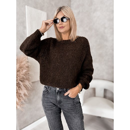 sweter paravel ciemnobrązowy one size ONE SIZE UBRA