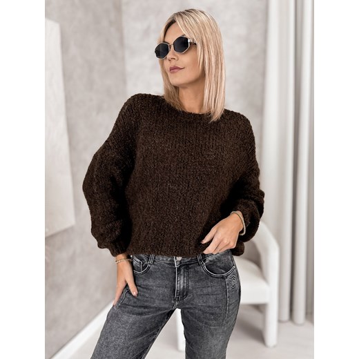 sweter paravel ciemnobrązowy one size ONE SIZE UBRA