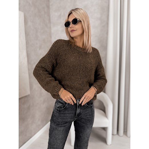 sweter paravel brązowy one size ze sklepu UBRA w kategorii Swetry damskie - zdjęcie 186542799