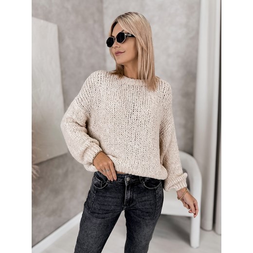 sweter paravel beżowy one size ze sklepu UBRA w kategorii Swetry damskie - zdjęcie 186542808