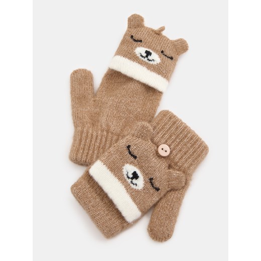 Sinsay - Rękawiczki bez palców - beżowy Sinsay M Sinsay