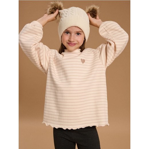 Sinsay - Bluza z falbanami w paski - kremowy ze sklepu Sinsay w kategorii Bluzy dziewczęce - zdjęcie 186544927