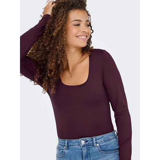 ONLY Koszulka w kolorze ciemnofioletowym ze sklepu Limango Polska w kategorii Bluzki damskie - zdjęcie 186546327