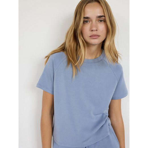 Reserved - T-shirt z modalem - jasnoniebieski ze sklepu Reserved w kategorii Bluzki damskie - zdjęcie 186546488