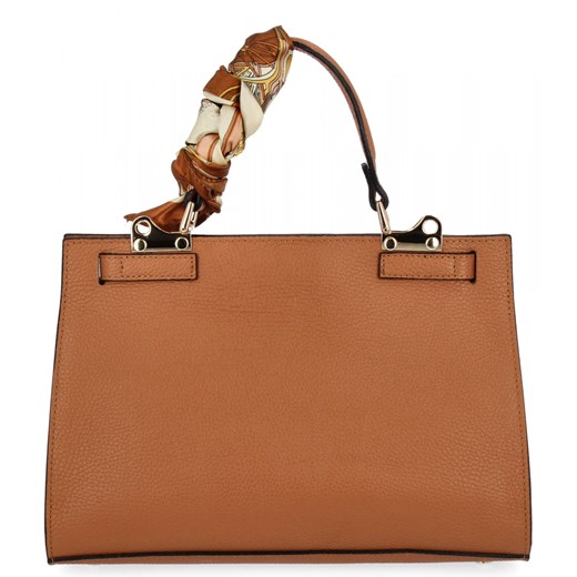 Włoska Torebka Skórzana Elegancki Kuferek 6555-1 Ruda Other One Size PaniTorbalska wyprzedaż