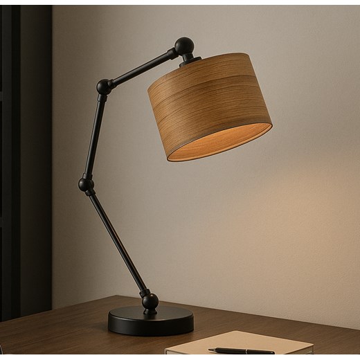 Czarna lampka nocna z ruchomym ramieniem ASMARA ECO regulowana lampka stołowa na biurko ze sklepu Lysne w kategorii Lampy stołowe - zdjęcie 186547167