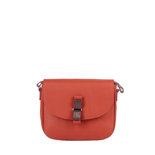 pomarańczowa torebka damska skórzana na ramię Camille ze sklepu Słoń Torbalski w kategorii Listonoszki - zdjęcie 186547526