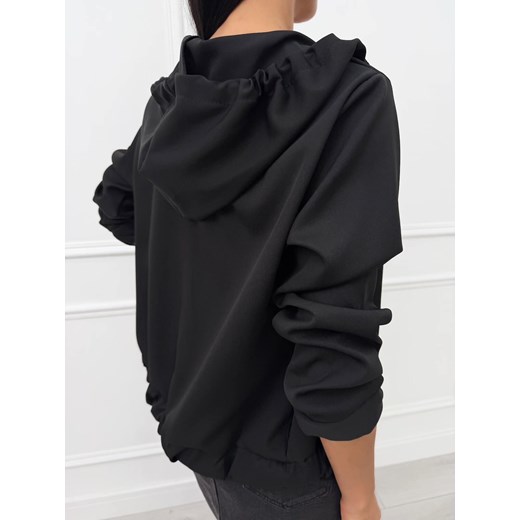 Czarna Bluza z Kapturem Modnakiecka.pl 38 promocja ModnaKiecka.pl