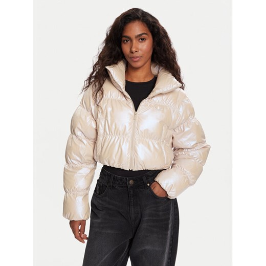 adidas Kurtka zimowa Essentials Glossy 2-In-1 JX2985 Beżowy Loose Fit ze sklepu MODIVO w kategorii Kurtki damskie - zdjęcie 186548136