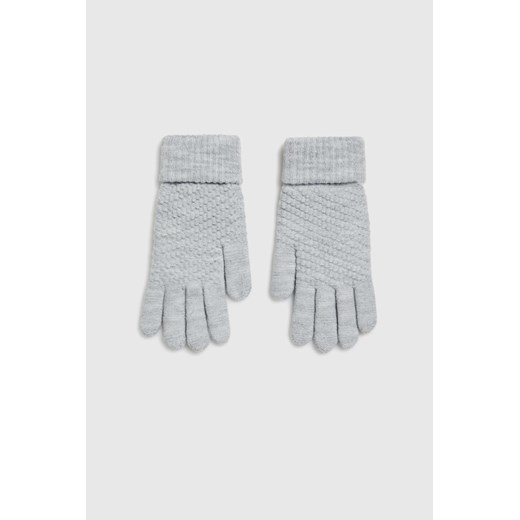 Dzianinowe rękawiczki szare ze sklepu Moodo.pl w kategorii Rękawiczki damskie - zdjęcie 186548856