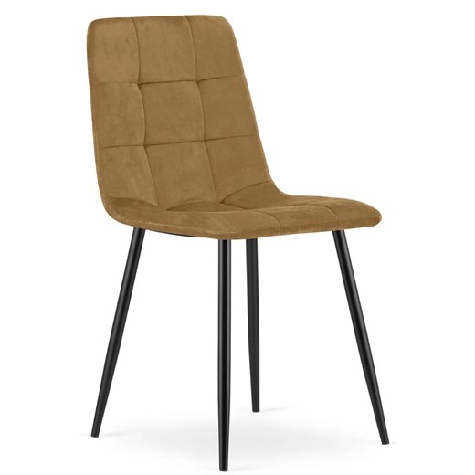 Brązowe pikowane krzesło tapicerowane M6-N87 ze sklepu Edinos.pl w kategorii Krzesła - zdjęcie 186548876