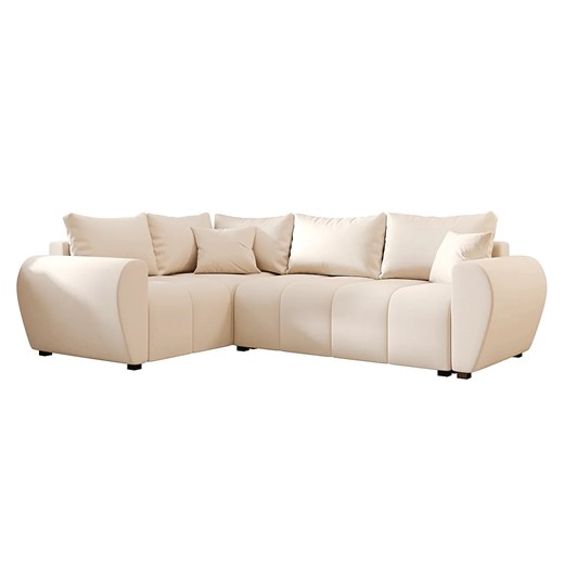 Kremowy nowoczesny narożnik rozkładany K5-T92 - id: 53328 - marki Elior - 186549115 Kremowy nowoczesny narożnik rozkładany K5-T92 ze sklepu Edinos.pl w kategorii Narożniki - zdjęcie 186549115
