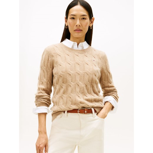 Tommy Hilfiger Sweter damski z dzianiny Kobiety Wełna wielbłądzi jednolity ze sklepu vangraaf w kategorii Swetry damskie - zdjęcie 186549296