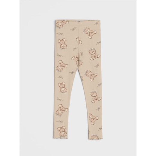 Sinsay - Legginsy z nadrukiem - beżowy ze sklepu Sinsay w kategorii Spodnie dziewczęce - zdjęcie 186551348